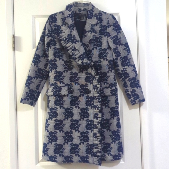HALOGEN Ruffle Front Topper Coat ~ EUC - Picture 4 of 11